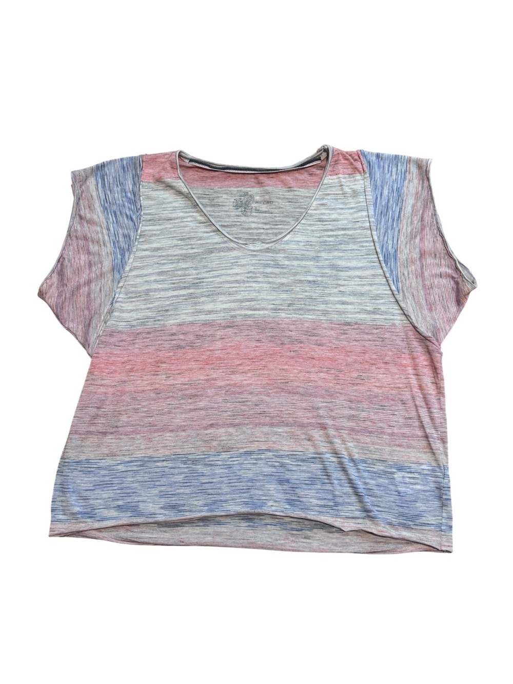 Anthropologie Pilcro Space-dye striped cap sleeve tee